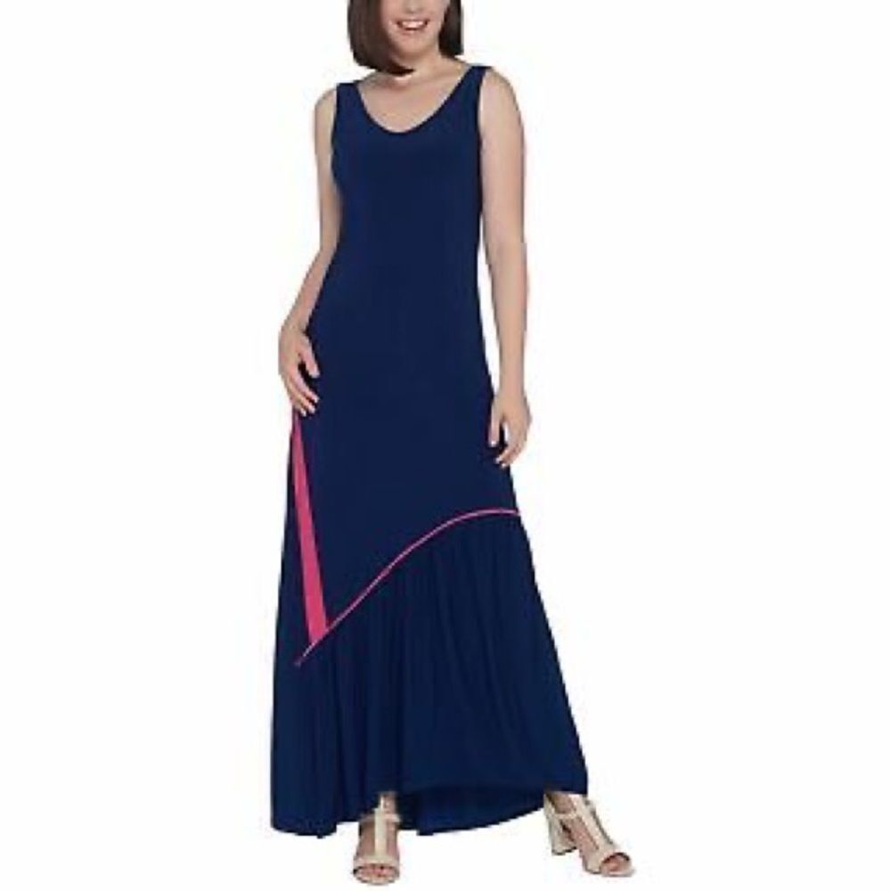 Attitudes by Renee Ruffle Hem Como Jersey Maxi Dress